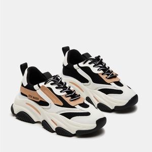 Steve Madden Chunky Sneaker Size Women’s 6 POSSESSION BLACK/TAN